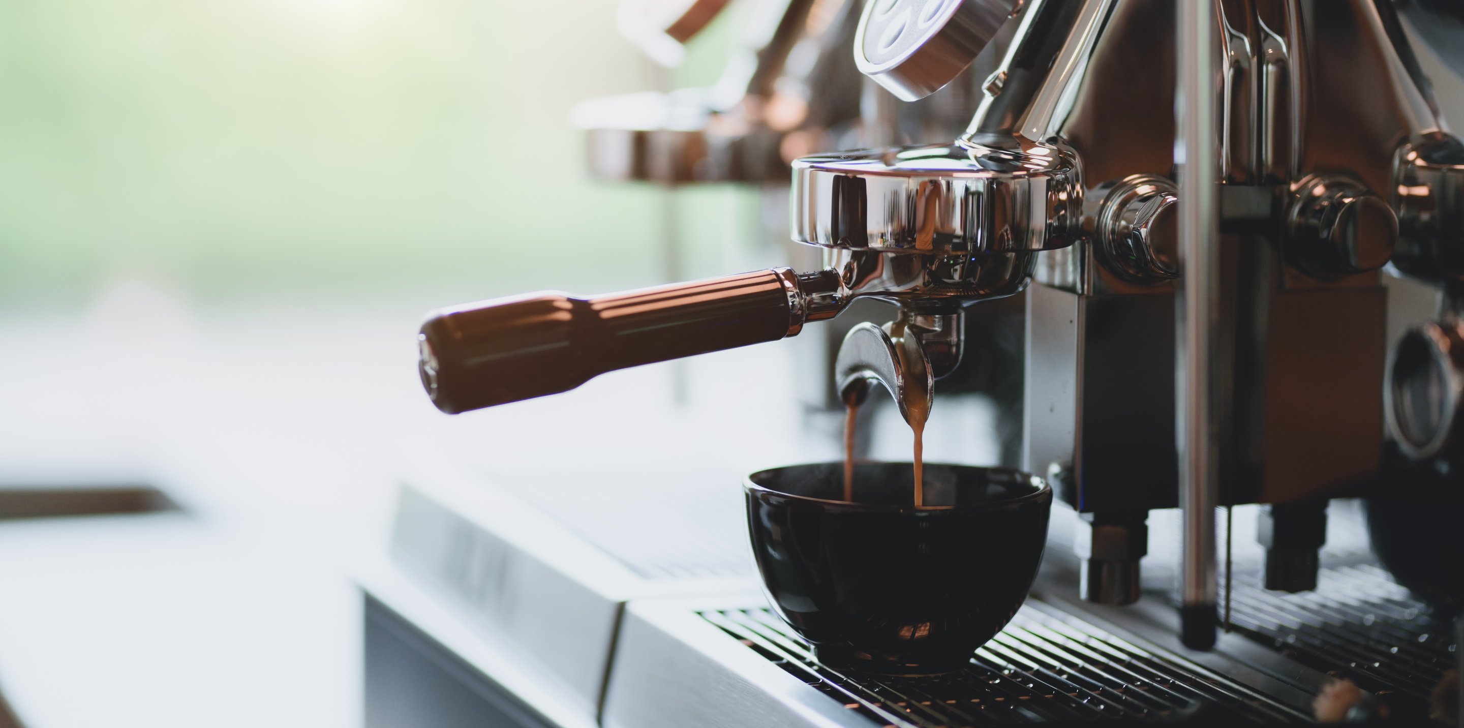 Process of preparing coffee in coffee shop